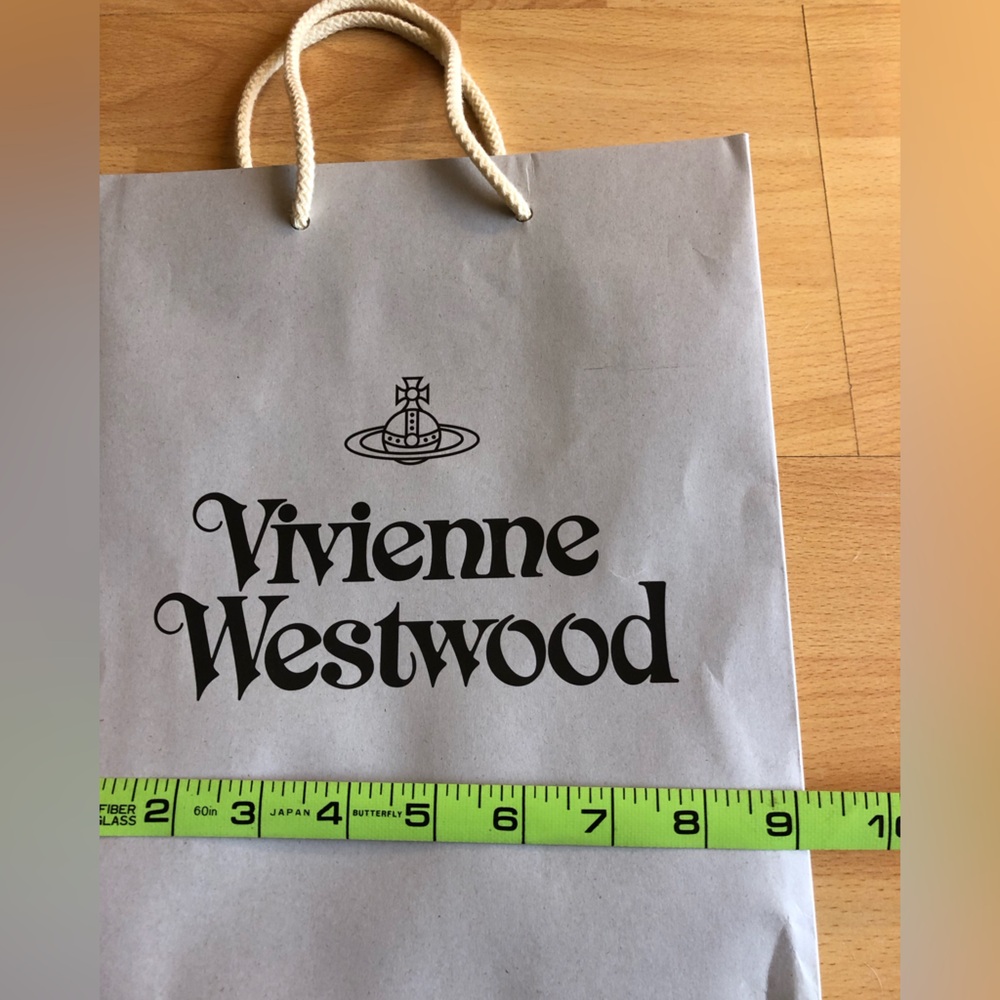 Vivienne Westwood Light Gray Paper Tote with Black Logo